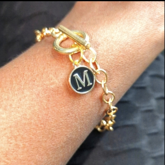 bite & pout "M" Charm Toggle Bracelet - Picture 2 of 2